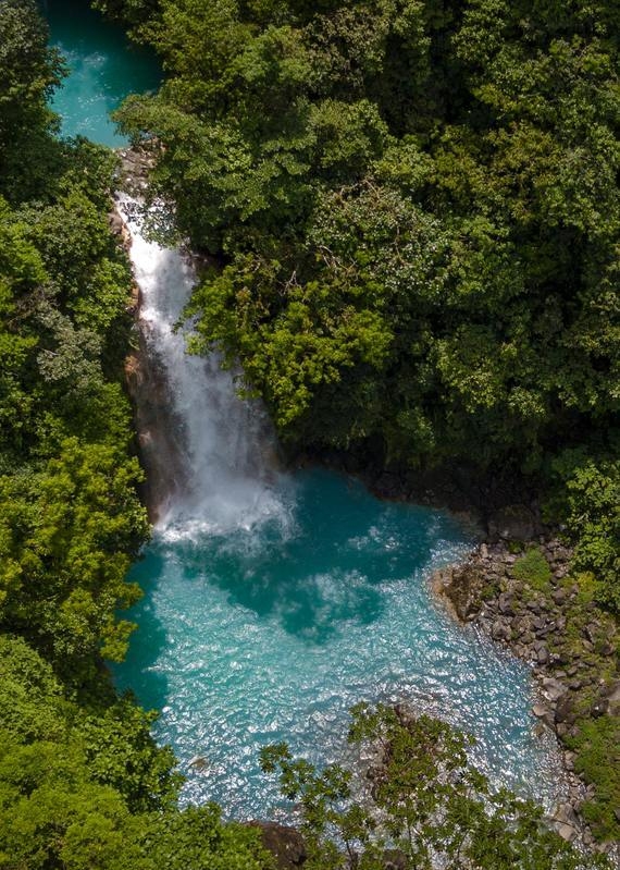 Blue waterfall near Hotel Rio Celeste, Costa Rica