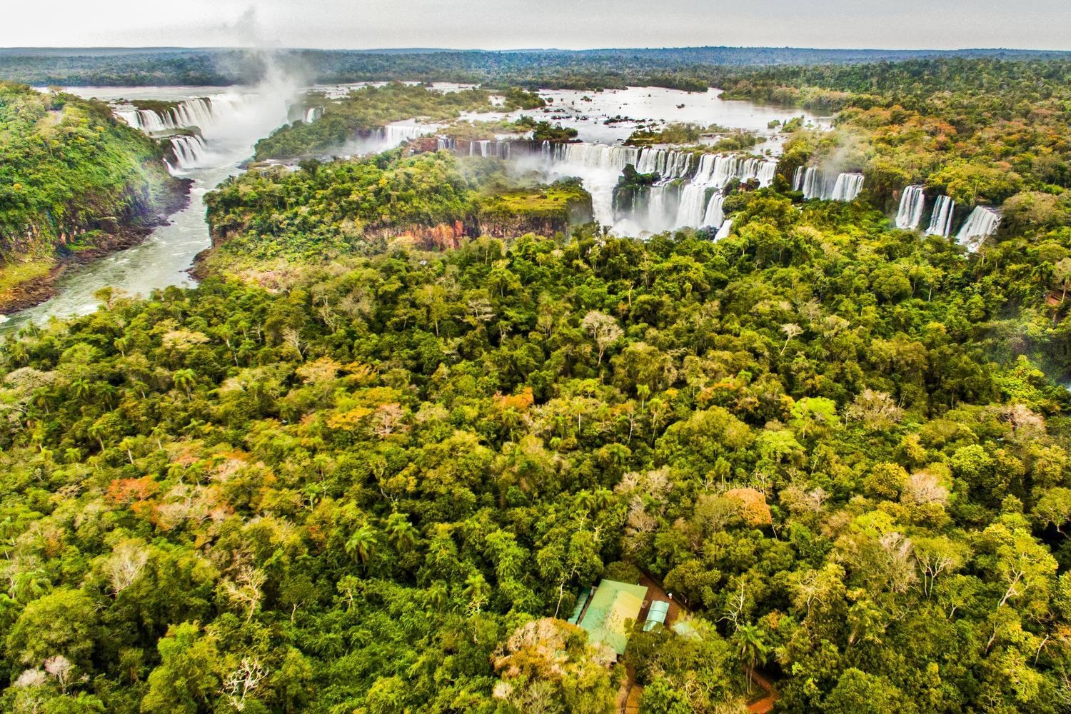 Aerial view of Iguazu Falls