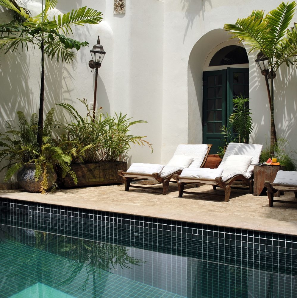 Two sun loungers by the pool at Villa Bahia, Salvador