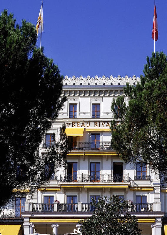 The facade of Beau-Rivage Palace, Switzerland