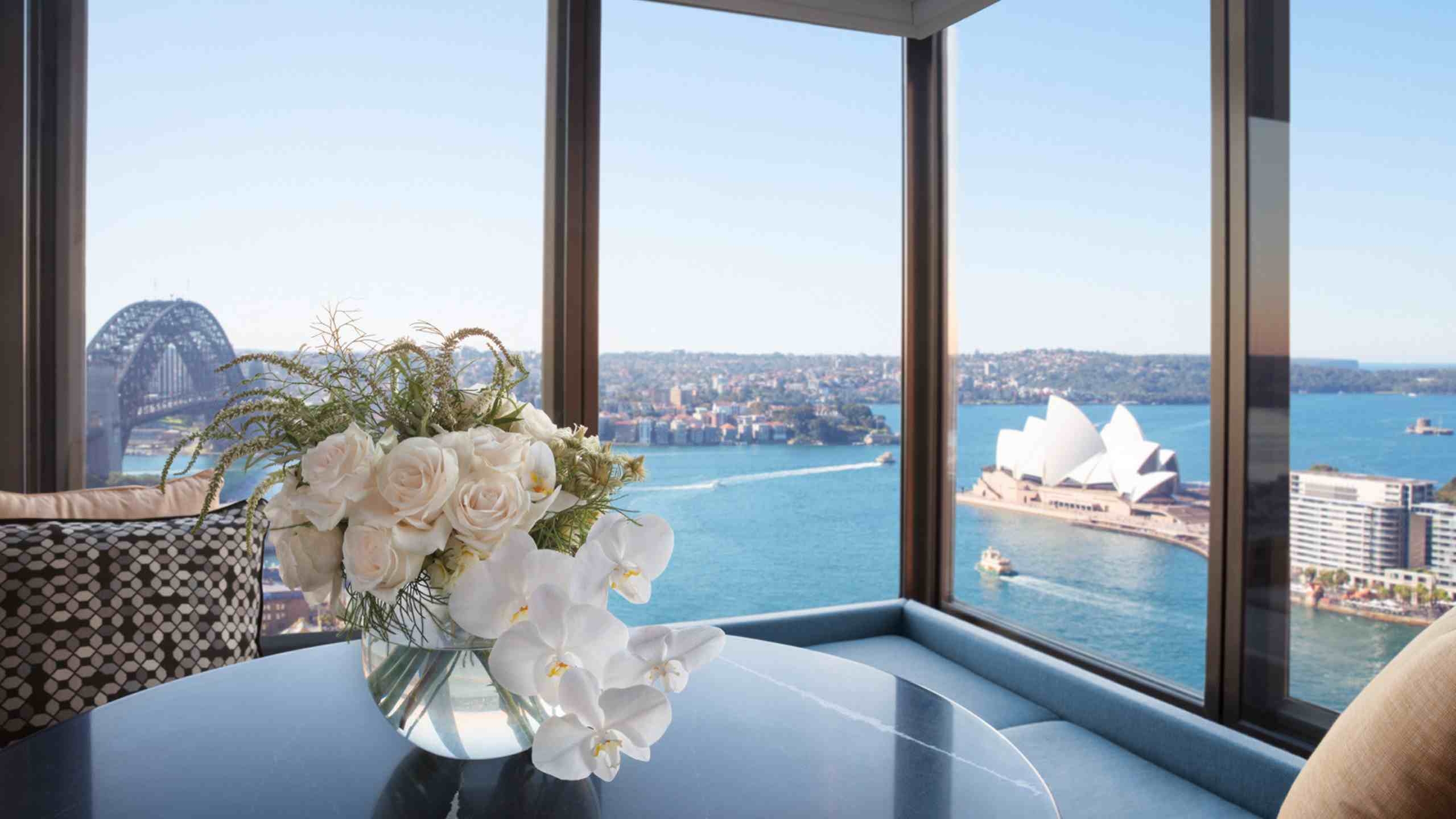 A view of Sydney Opera House out the window of Four Seasons Sydney