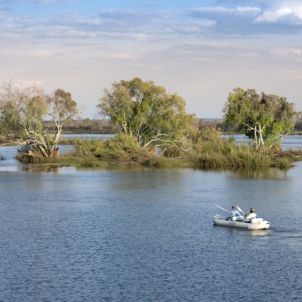 A canoe on the Lower Zambezi River.