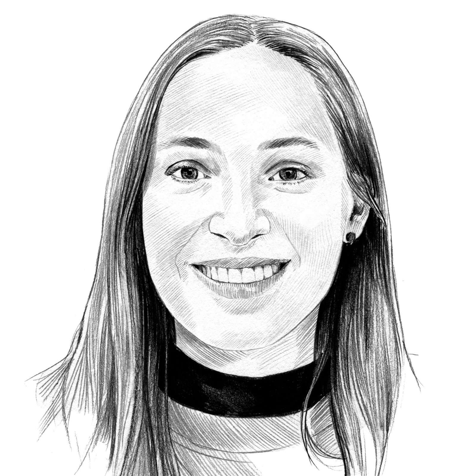 Black and white illustration of Delfina Russo's headshot