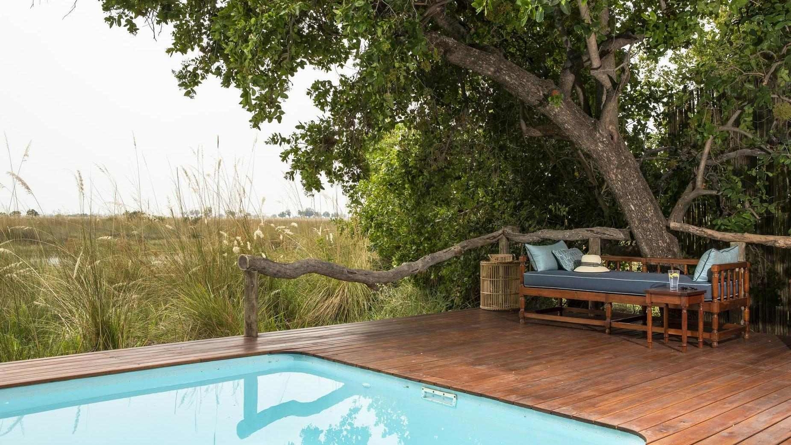 Shinde Camp's sunken swimming pool.