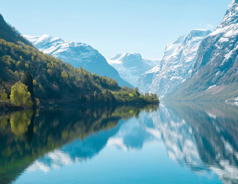 Beautiful panorama of Norwegian nature
