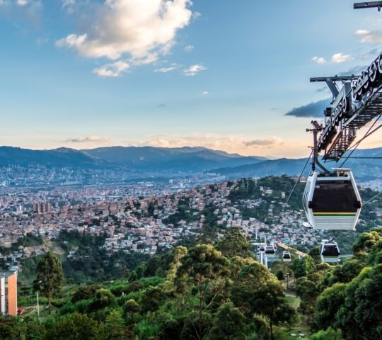 Skyline of Medellin from the Metro Cable station