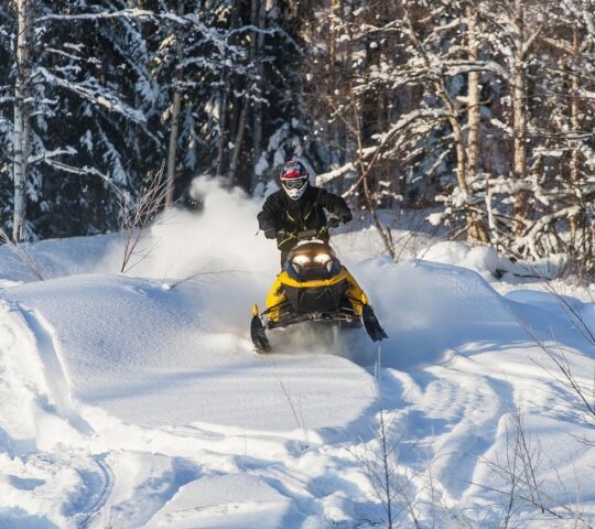 Snowmobile Adventure in the winter landscape