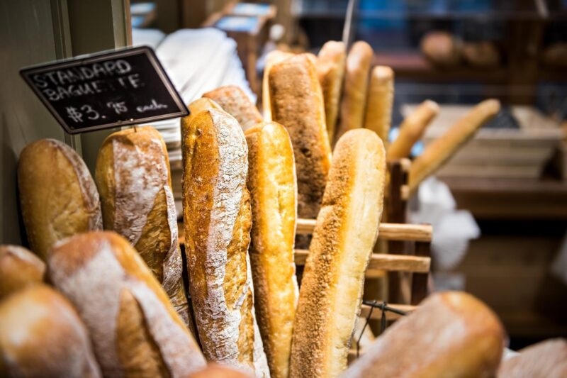 Freshly baked baguettes in Paris