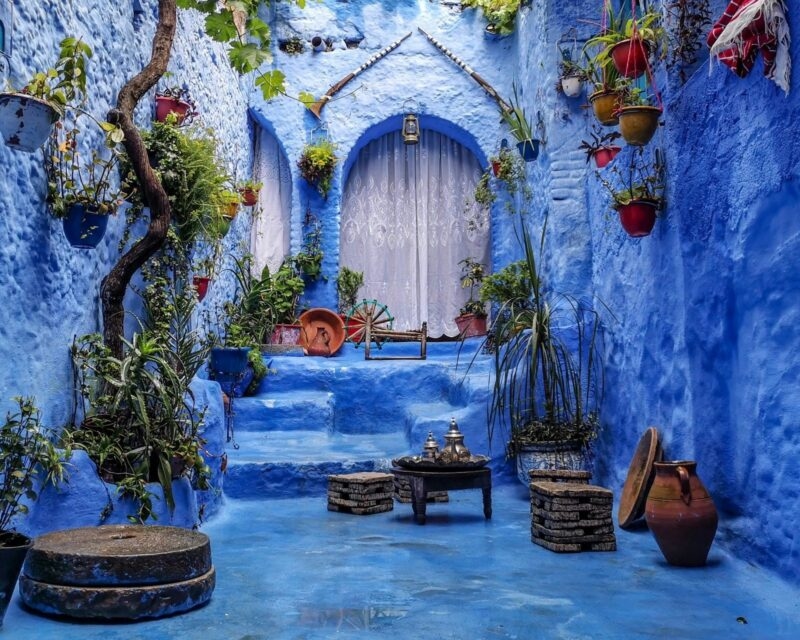 romantic place Blue town Morocco