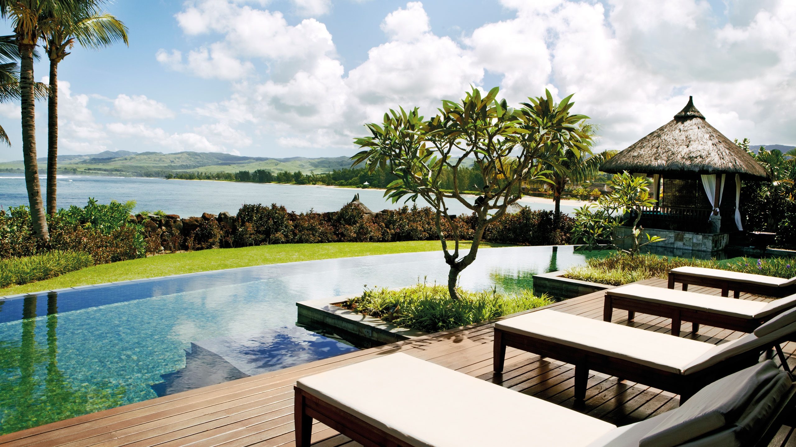 Presidential Villa pool and terrace, Shanti Maurice, Mauritius, Africa