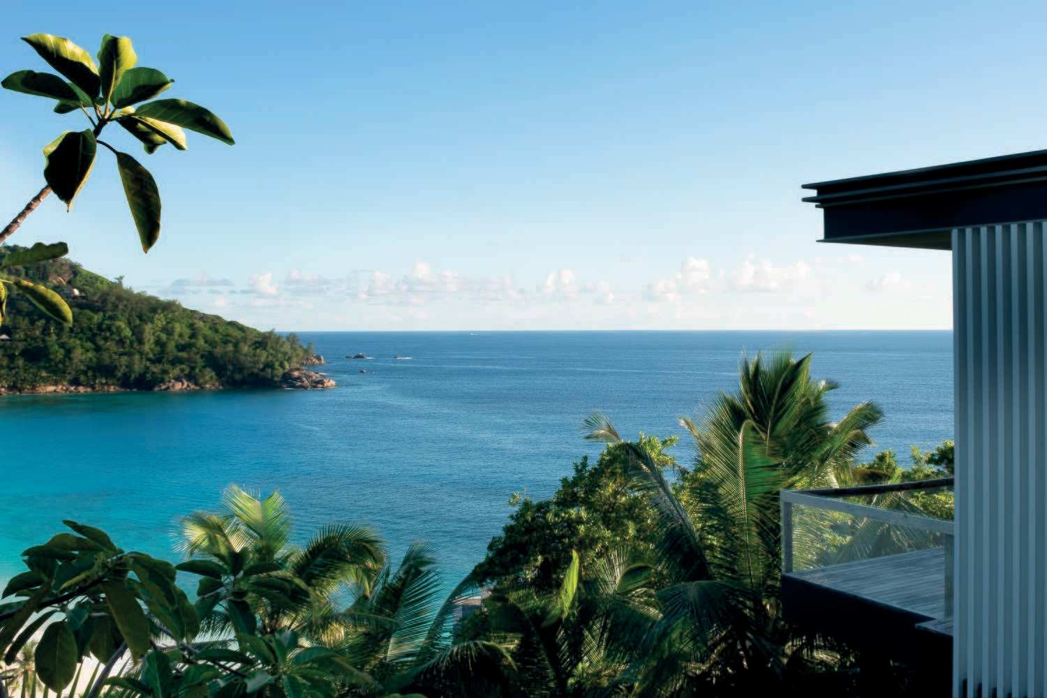 An unobstructed view of the sea from a building at Cheval Blanc Seychelles.