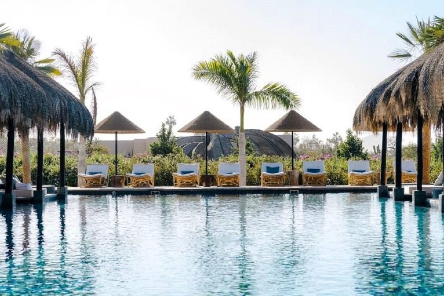 View of the pool and sun loungers at Kimpton Mas Olas, Baja California