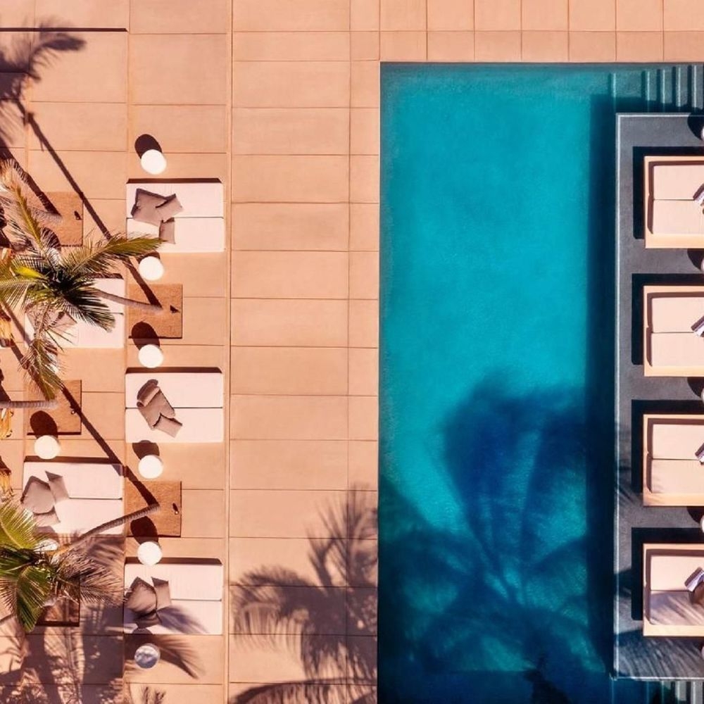 Aerial view of the swimming pool at Kimpton Mas Olas, Baja California