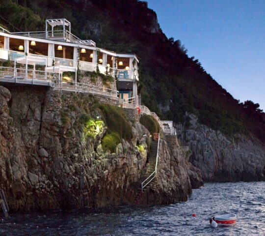Exterior view of the boutique cliff-edge hotel Capri Palace, Capri, Italy