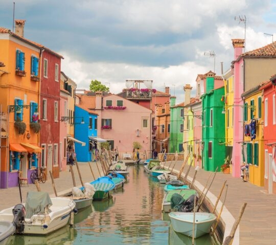 Murano houses island in Venice