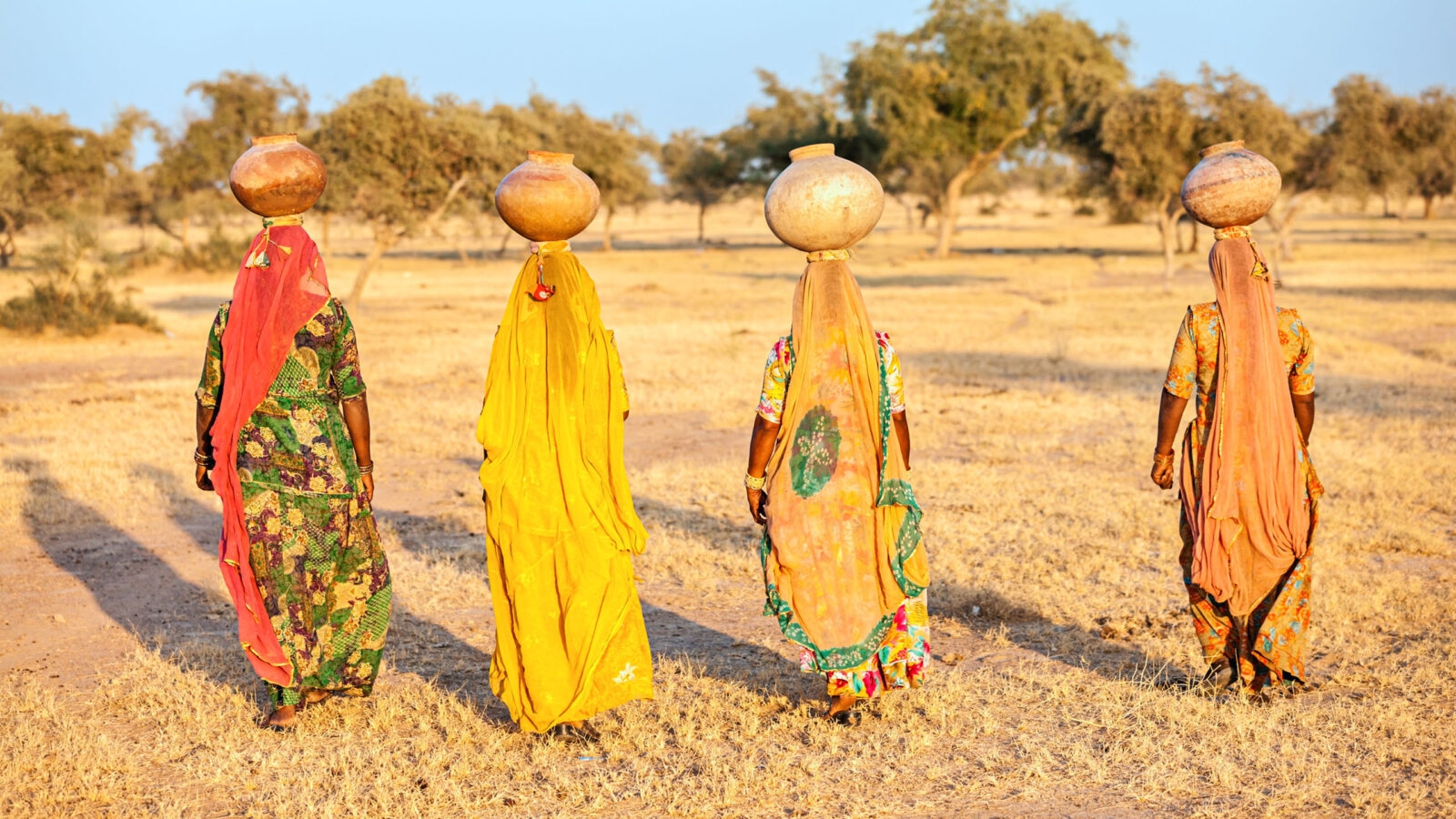 Indian women carrying water, Rajasthan