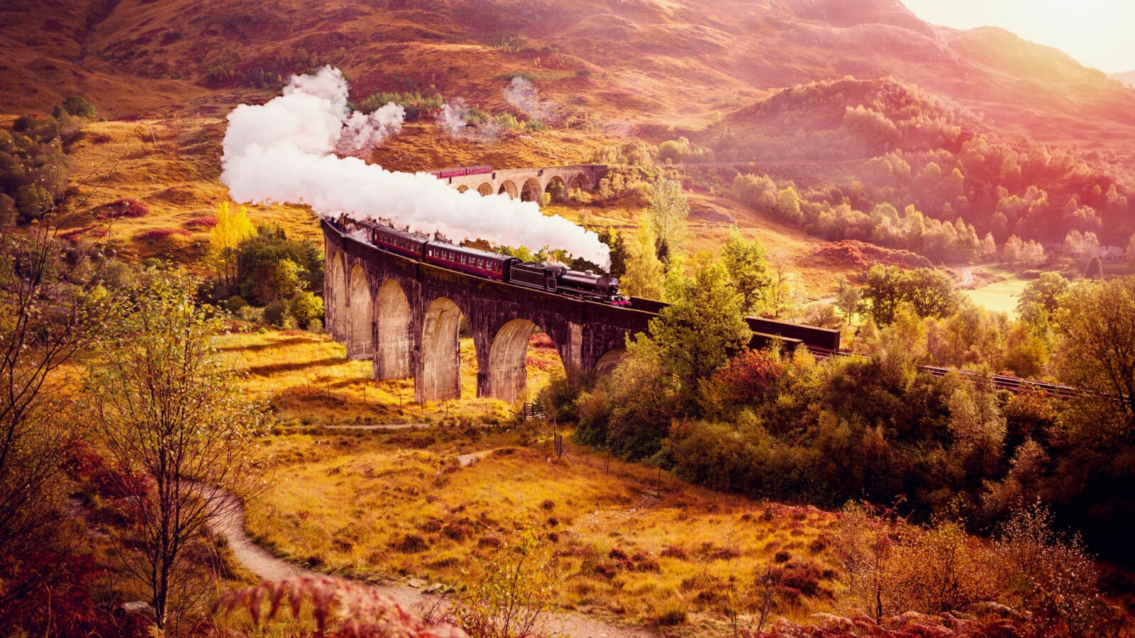 Historical Steam Train, Glenfiann Viaduct, Scotland