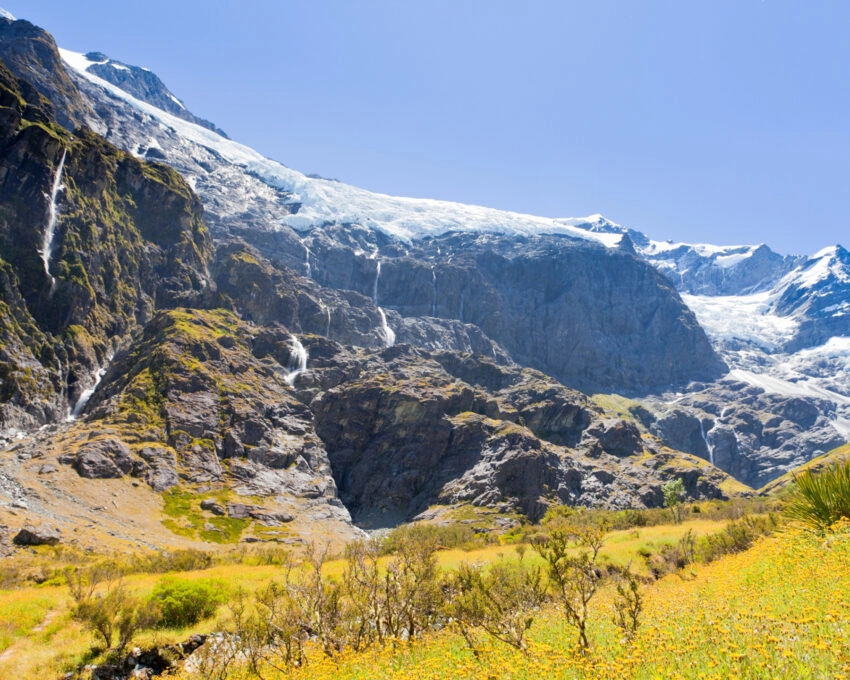 Rob Roy Glacier in Mount Aspiring National Park Southern Alps New Zealand