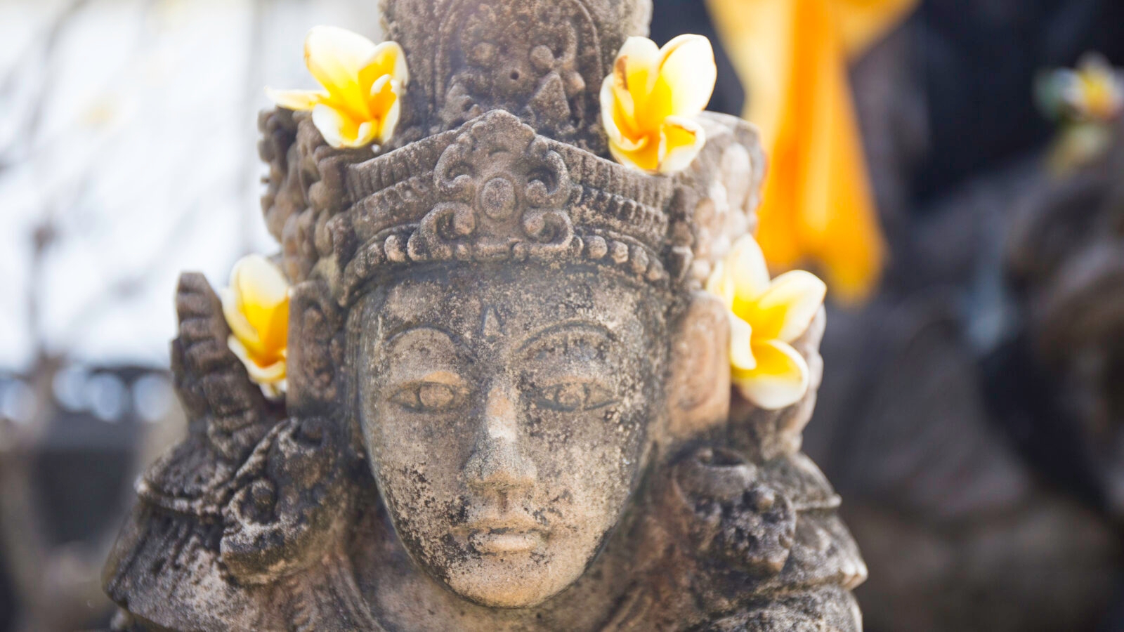 Detail of a god's statue in Bali