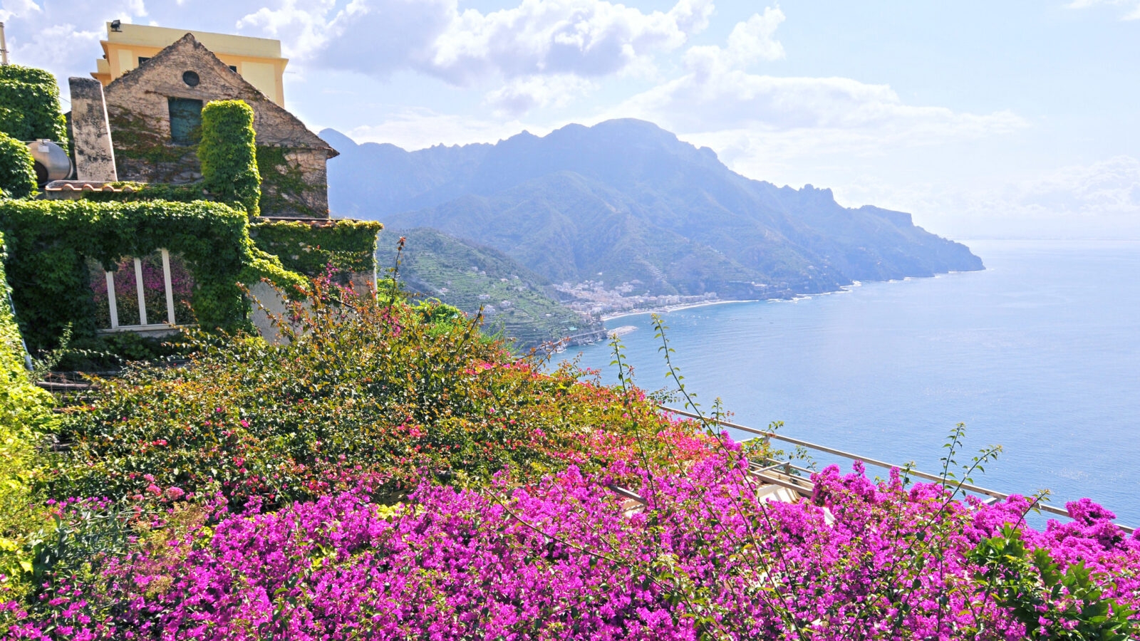 Views over the sea on the Amalfi Coast, Italy.
