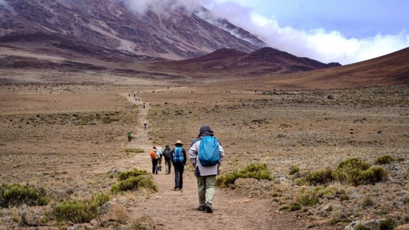 People hiking Mount Kilimanjaro