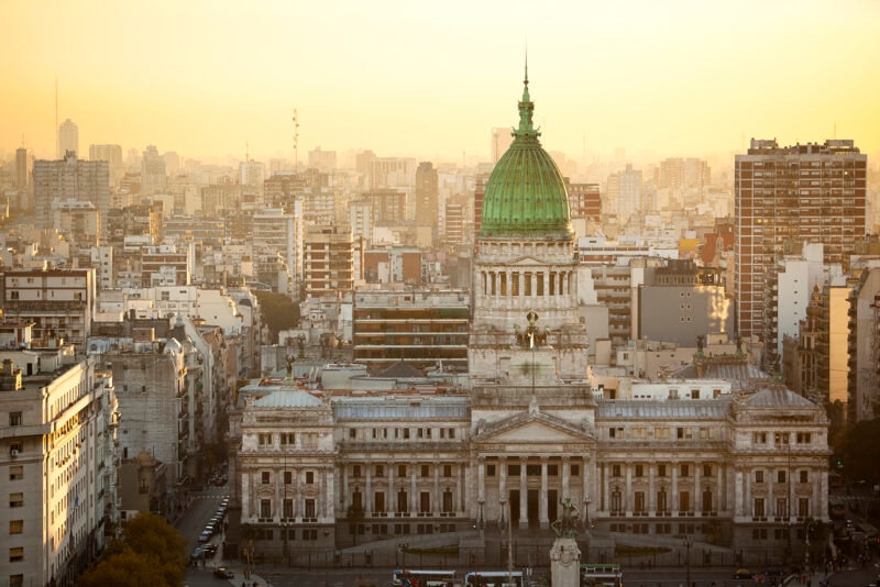 Argentina Buenos Aires aerial view of Palacio Del Congreso