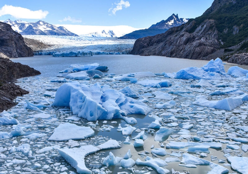 Lake Grey and the Grey Glacier in the Southern Patagonian Ice field, Torres del Paine National Park, Chile