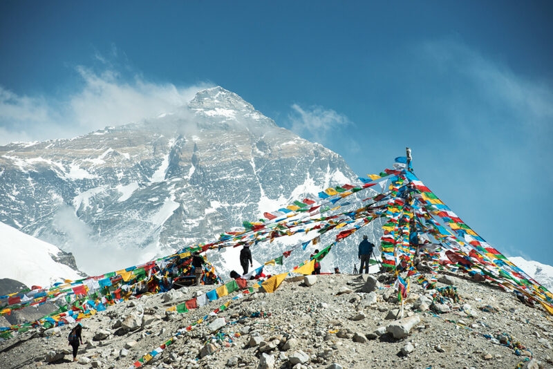 Spectacular mountain scenery on the Mount Everest on a luxury Asia vacation