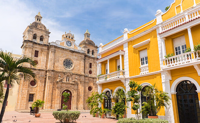Beautiful church in Cartagena, Colombia on a luxury latin America trip