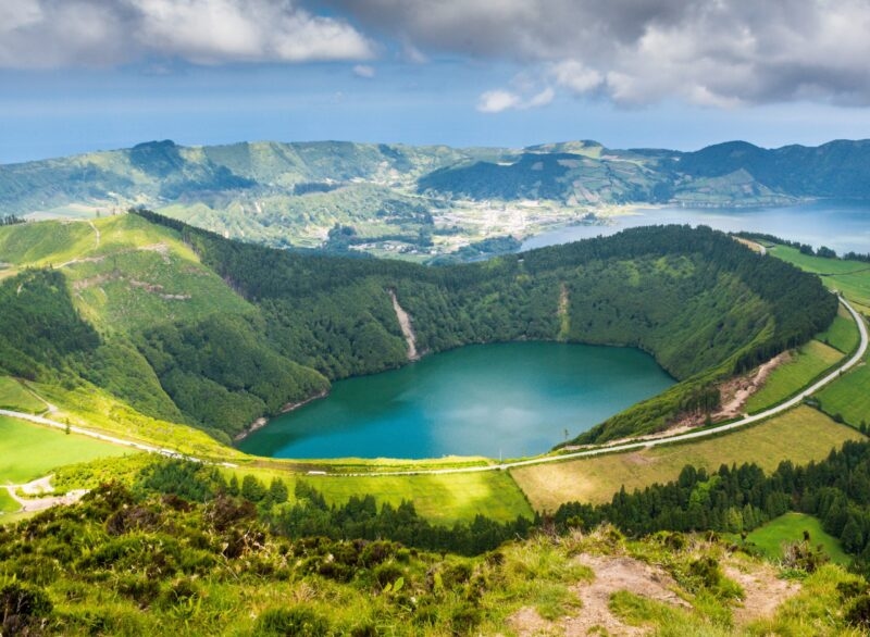 The beautiful lake of Sete Cidades in the Azores