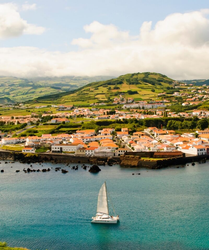 A view over Horta, the biggest city of Faial Island in the Azores