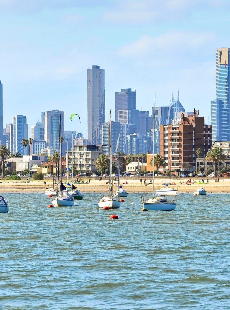 View of St Kilda Beach in Melbourne, Australia
