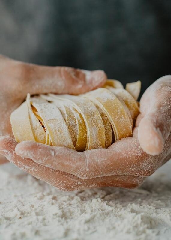 Chef making traditional italian homemade pasta