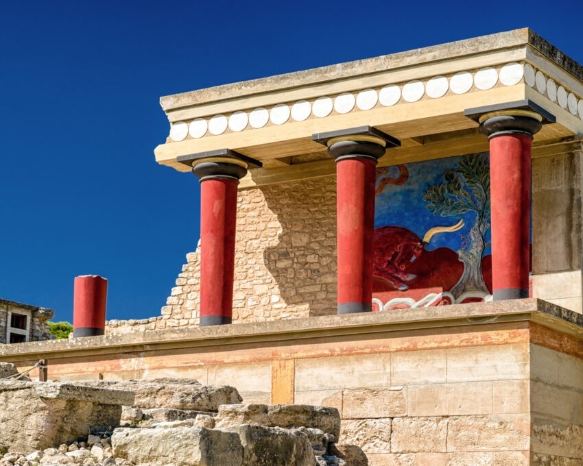 Largest Bronze Age archaeological site on Crete island - Knossos palace, Greece