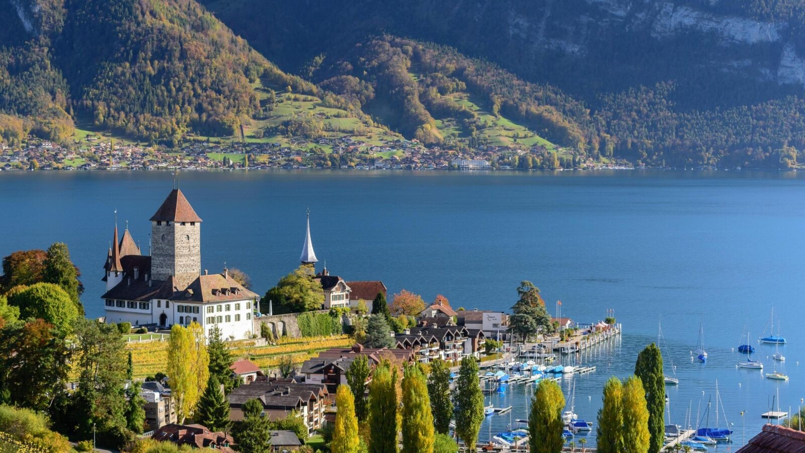 Views of Lake Thun in Switzerland