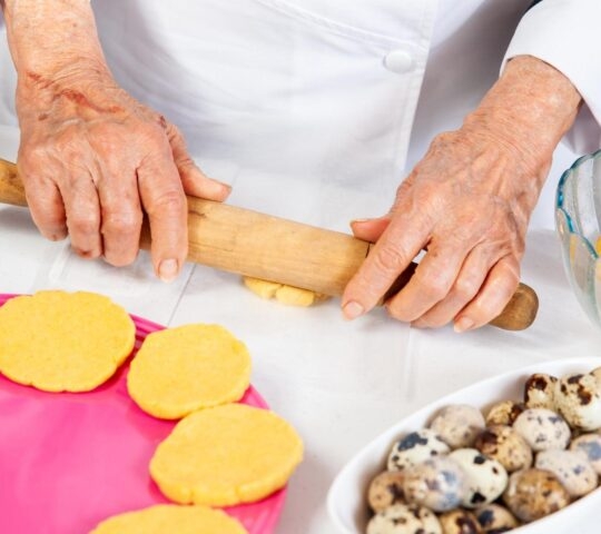 Preparation of the traditional dish from the Caribbean Coast in colombia called Arepa de Huevo or egg arepa