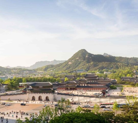 View of Gyeongbokgung palace in Seoul, South Korea