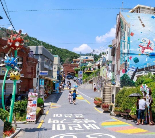 Gamcheon Culture Village scene located in Busan city of South Korea