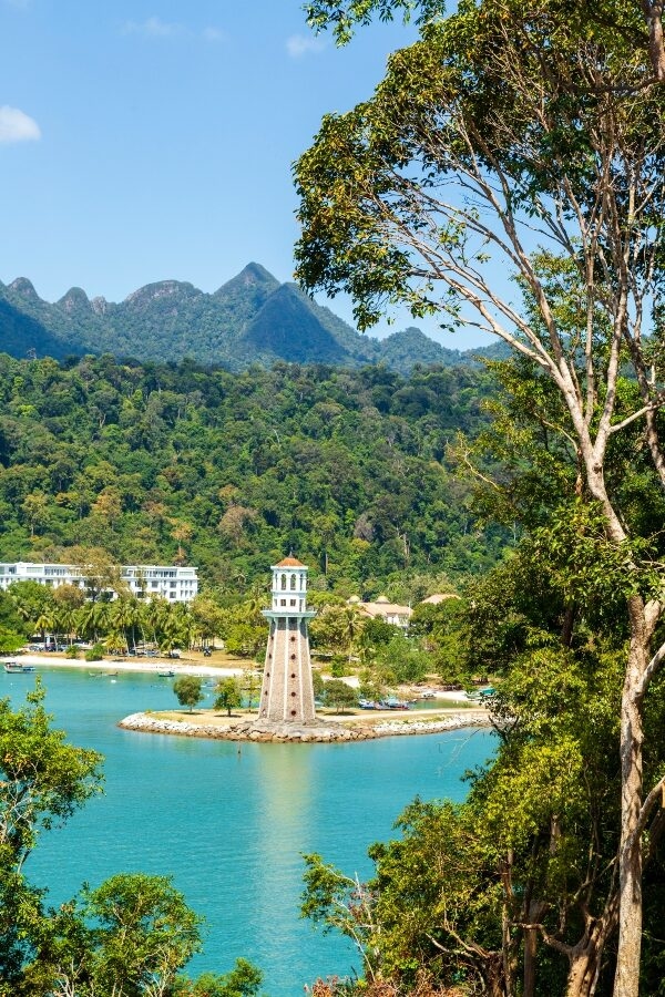 Perdana Quay Light House is a lighthouse on the west coast of Langkawi Island in Kedah, Malaysia. It is sited on a promontory at the entrance to Telaga Harbour Park.