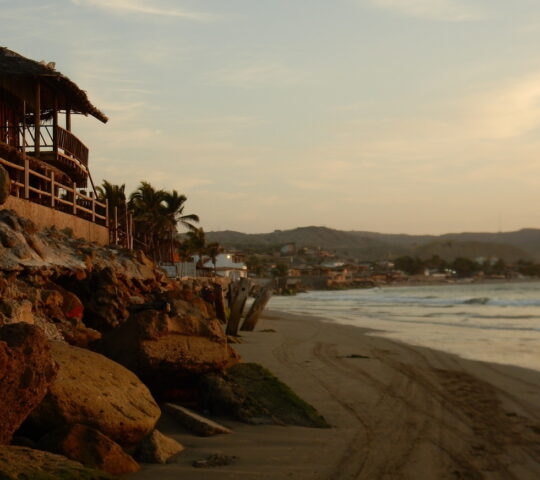 A beach in Mancora at dusk