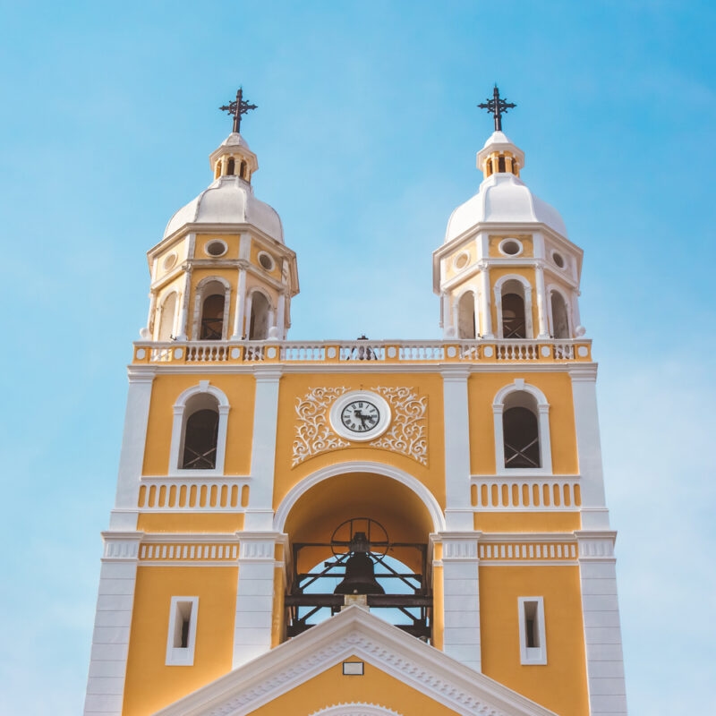 The yellow Metropolitan Cathedral of Florianópolis
