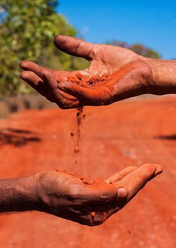 Aboriginal Australians passing the knowledge to newer generations.475996188.Wisdom, Australian Aborigine Culture, History, Australia, red soil.Australia 475996188 Wisdom, History, Australia, Australian Aborigine Culture, red soil, Finger