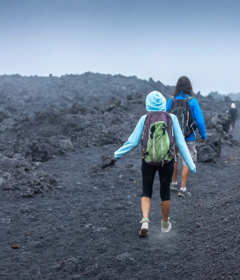 Hiking at Pacaya volcano in Guatemala.