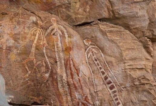 A mother and baby kangaroo on Kangaroo Island, ancient rock art in Kakadu National Park, and the Milky Way seen over the Outback