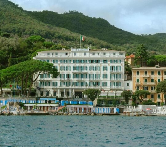 A view of Grand Hotel Miramare in front of the sea
