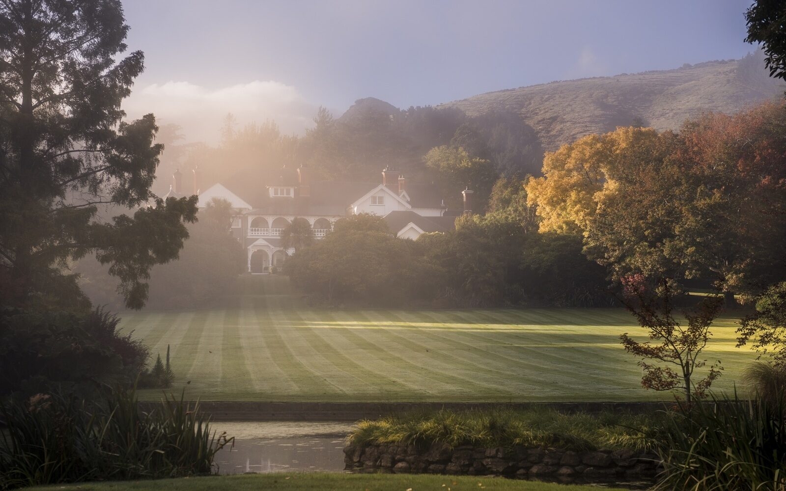 The historic Otahuna Lodge surrounded by its vast gardens for its seasonal produce.