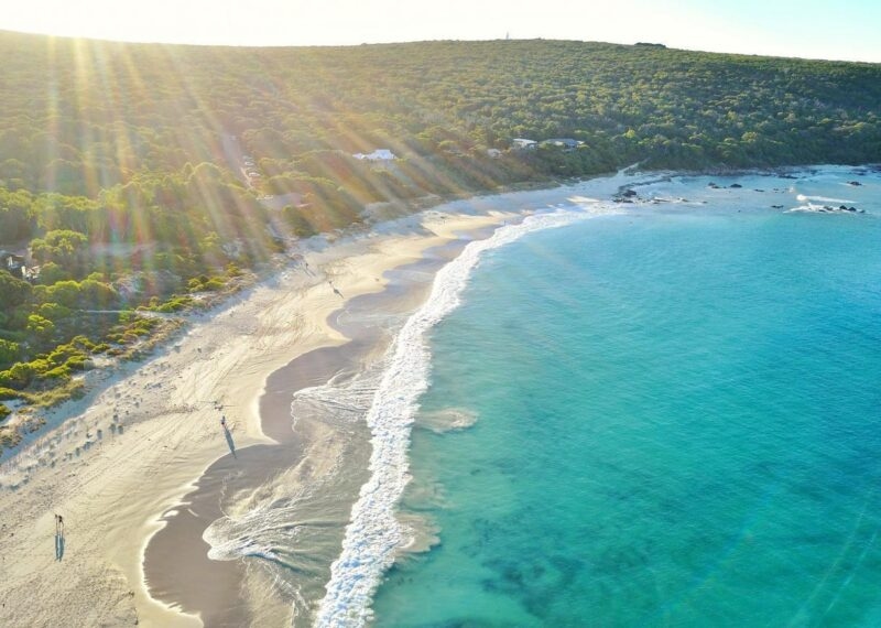 View of a beach next to a forest in Margaret River
