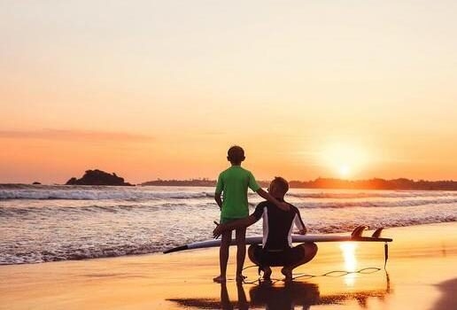 A rafting experience on the Río Pacuare, a father and son learning to surf on the Nicoya Peninsula and spotting a sloth in Manuel Antonio National Park.