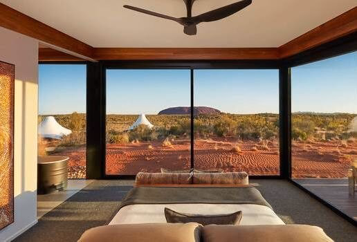 Saffire Freycinet’s sleek design located between forest and coast in Tasmania, the luxury suites of Longitude 131º overlooking Uluru and the turquoise waters of the Blue Lagoon at Lizard Island on the Great Barrier Reef.