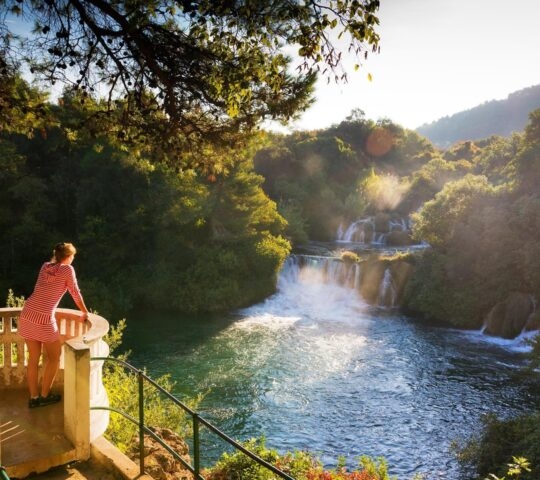 Lookout at Krka river in Krka National park